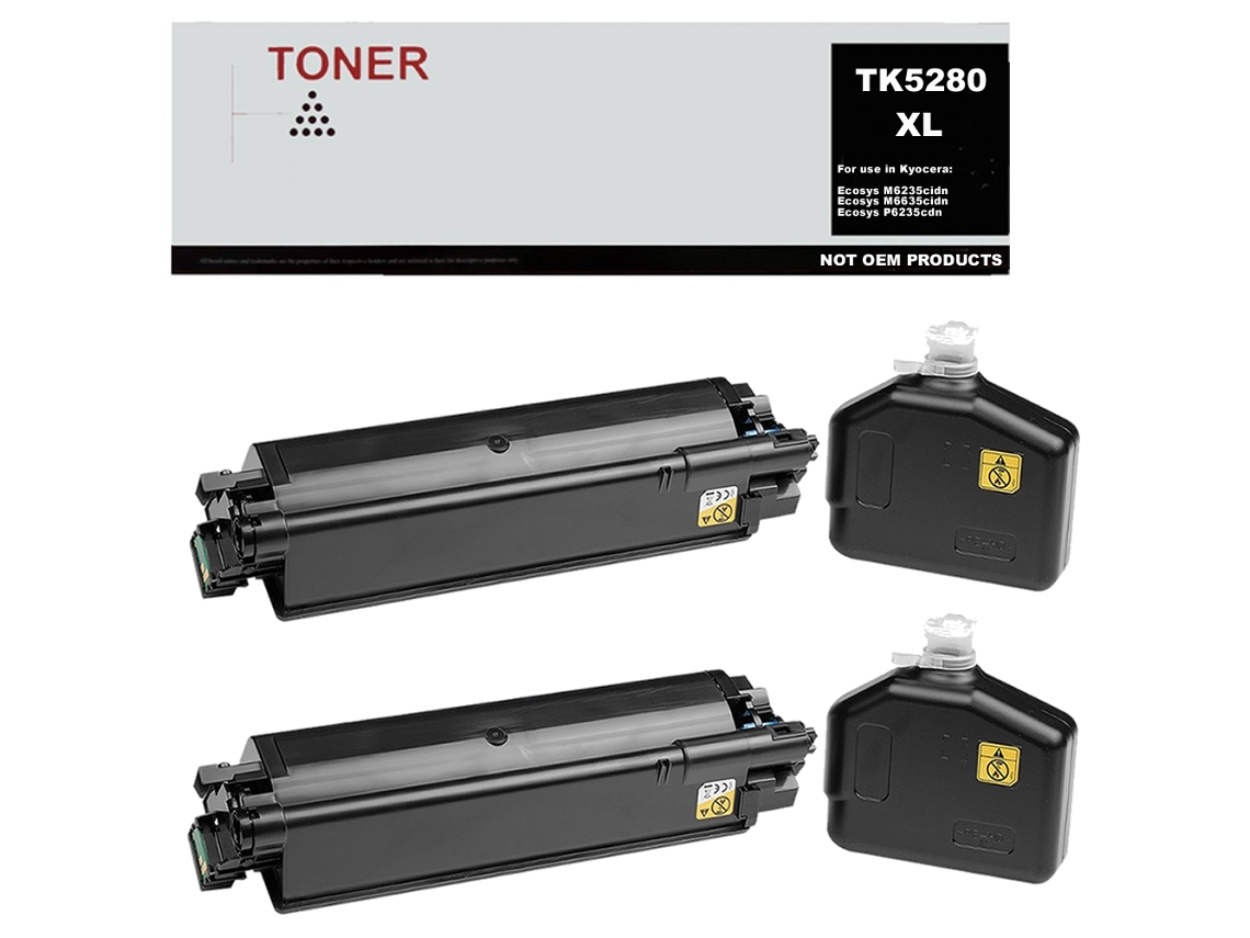 Paquete 2 Cartuchos de Toner Compatible Con Kyocera Tk5280 Xl