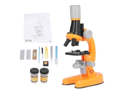 Dan26-kit De Microscopio Para Niños Led 1200x Con Láminas De Muestras Juguete Educativo Científico Regalo De Cumpleaños Naranja
