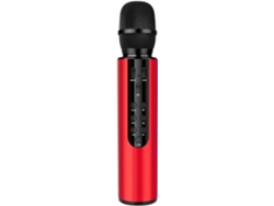 Altavoz con micrófono Bluetooth, todo en uno para karaoke y práctica, color rojo. Sfushos