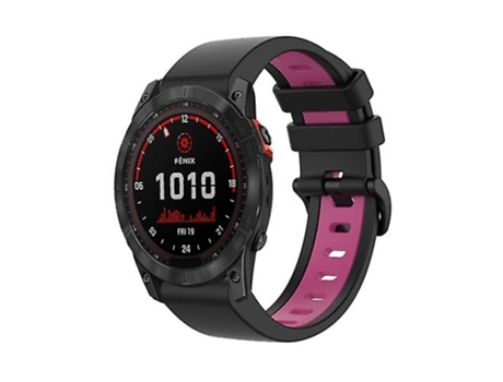 Correa De Reloj Inteligente Para Garmin Tactix 7, Correa De Reloj Deportivo De Silicona De 26Mm, Dos Colores, Negro Y Rosa VENISYMLIS