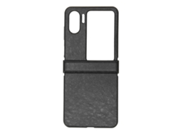 Capa De Telefone Pu Padrão Cavalo Louco Macia Fashion Para Oppo Find N2 Flip Preta