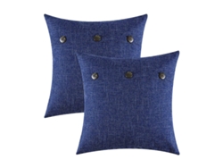 Juego De 2 Fundas De Almohada Con Detalles De Lino Rústico, 45,7 X 45,7 Cm