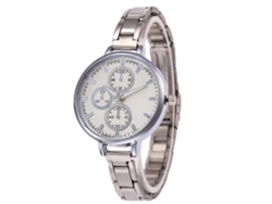 Reloj De Pulsera De Aleación Con Dial Redondo Analógico Cuarzo Para Mujer Y Hombre (plata)