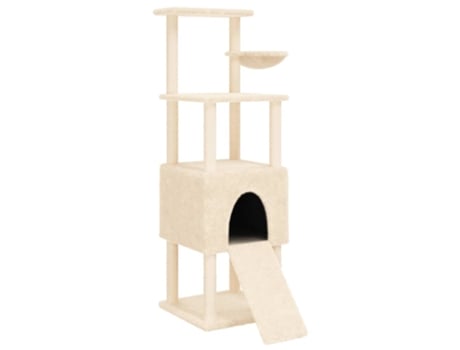 Rascador para gatos con postes de sisal crema VIDAXL (153 cm)