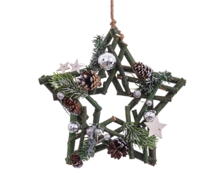 Adorno de Navidad JUINSA Estrella Madera (24x24cm)