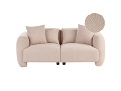 Sofá De 3 Lugares Beliani Ekenes De Bouclé Creme 182x90x72