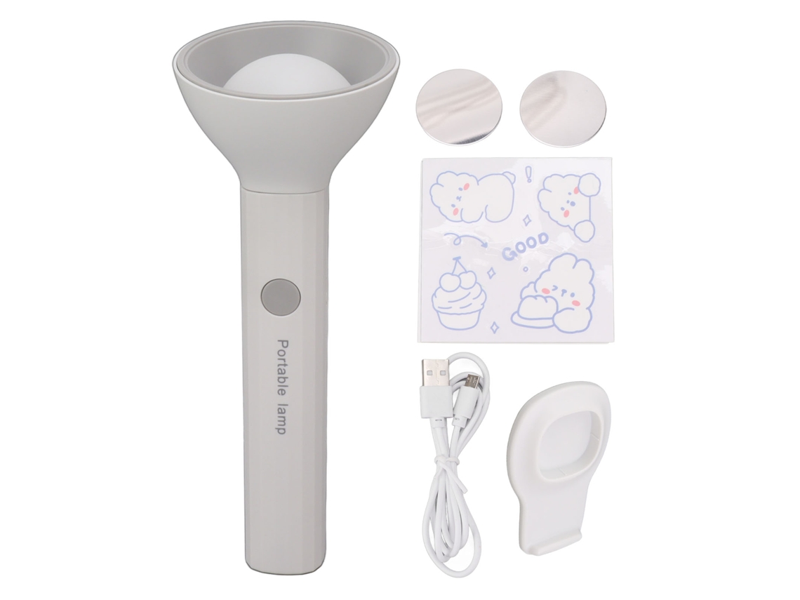 Rebe-linterna Led Magnética Fuerte Usb Recargable Plegable Portátil Con 3 Niveles De Temperatura De Color Para Estudio Gris Claro