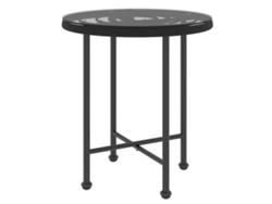 Maison Exclusive - Mesa De Comedor De Vidrio Templado Y Acero Negro Ø50 Cm