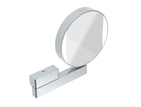 Espejo de maquillaje y afeitado EMCO LED, con espejo en ambos lados, aumento 3x y 7x, redondo, iluminación LED, brazo articulado,