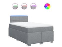 Maison Exclusive - Cama Box Spring Con Colchón Tela Gris Claro 120x190 Cm