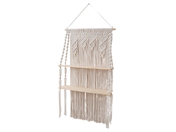 Estantes de pared bohemios de macramé, estante flotante de madera para fotos de plantas, para dormitorio, sala de estar y baño