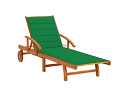 Tumbona de jardín Mueble para patio Asiento de jardín con cojín madera maciza de acacia