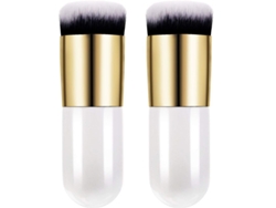 2 Brochas Gruesas Para Base De Maquillaje, Brochas De Viaje Para Maquillaje, Brocha Para Polvos Para Difuminar Maquillaje Líquido, En Crema O En Polvo.