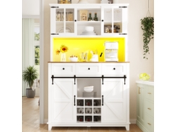 Muebles De Cocina (105×38,4×180 Cm), Aparador Con Estantes Regulables, Aparador Con Iluminación Led Y Color De Luz Regulable.
