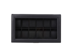 Caja de reloj de fibra de carbono de grado 12, negra