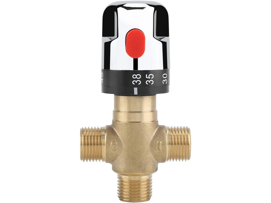 Mezclador termostático de agua fría y caliente en latón macizo.