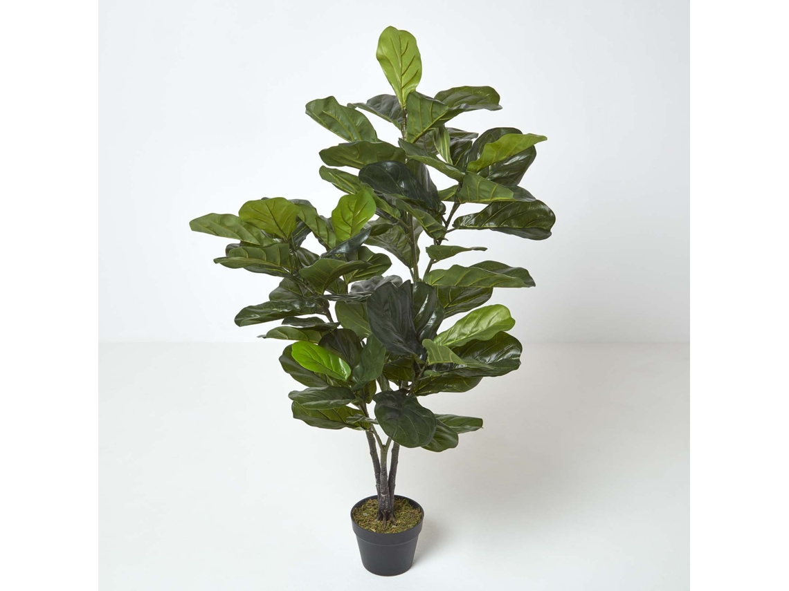 Árbol de hoja de violín artificial Homescapes en maceta, 120 cm de altura