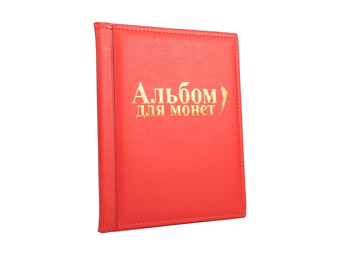 Álbum Portátil De 10 Páginas Para Coleccionar Monedas, Con 250 Bolsillos, De Piel Sintética Roja, Para Coleccionistas.