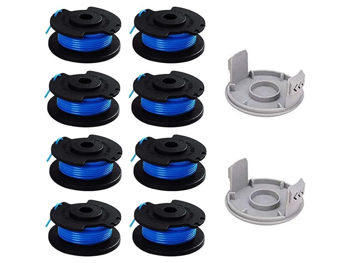 2026-10 Bobinas De Recambio Para Cortacésped Ryobi 18v 24v 40v, 0.065 Pulgadas, 11ft, Compatible Con Ac14rl3a, 8 Bobinas + 2 Tapa