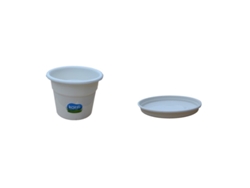 KOZZI Pacote de pote de prato branco nº 5 20 cm