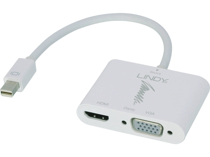 Adaptador HDMI LINDY mini DisplayPort para VGA Blanco