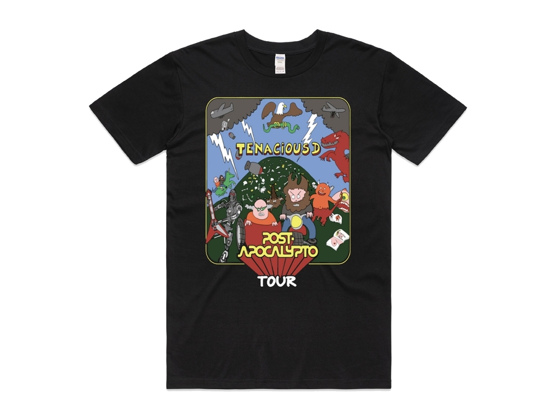 Camiseta unisex para adultos de la gira Post Apocalypto de Tenacious D, modelo ROCKINSTONE. Más vendida. Talla: XL