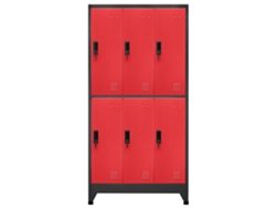 Taquilla de acero 90x45x180 cm Antracita y Rojo MAISON EXCLUSIVE