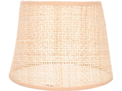 Lámpara De Mesa Tejida En Ratán Natural, Casquillo E27/e14, 22 Cm De Diámetro, Decoración De Interiores.
