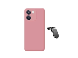 Kit Suporte L Capa Silicone Líquido Phonecare Para Oppo A6 5g - Rosa