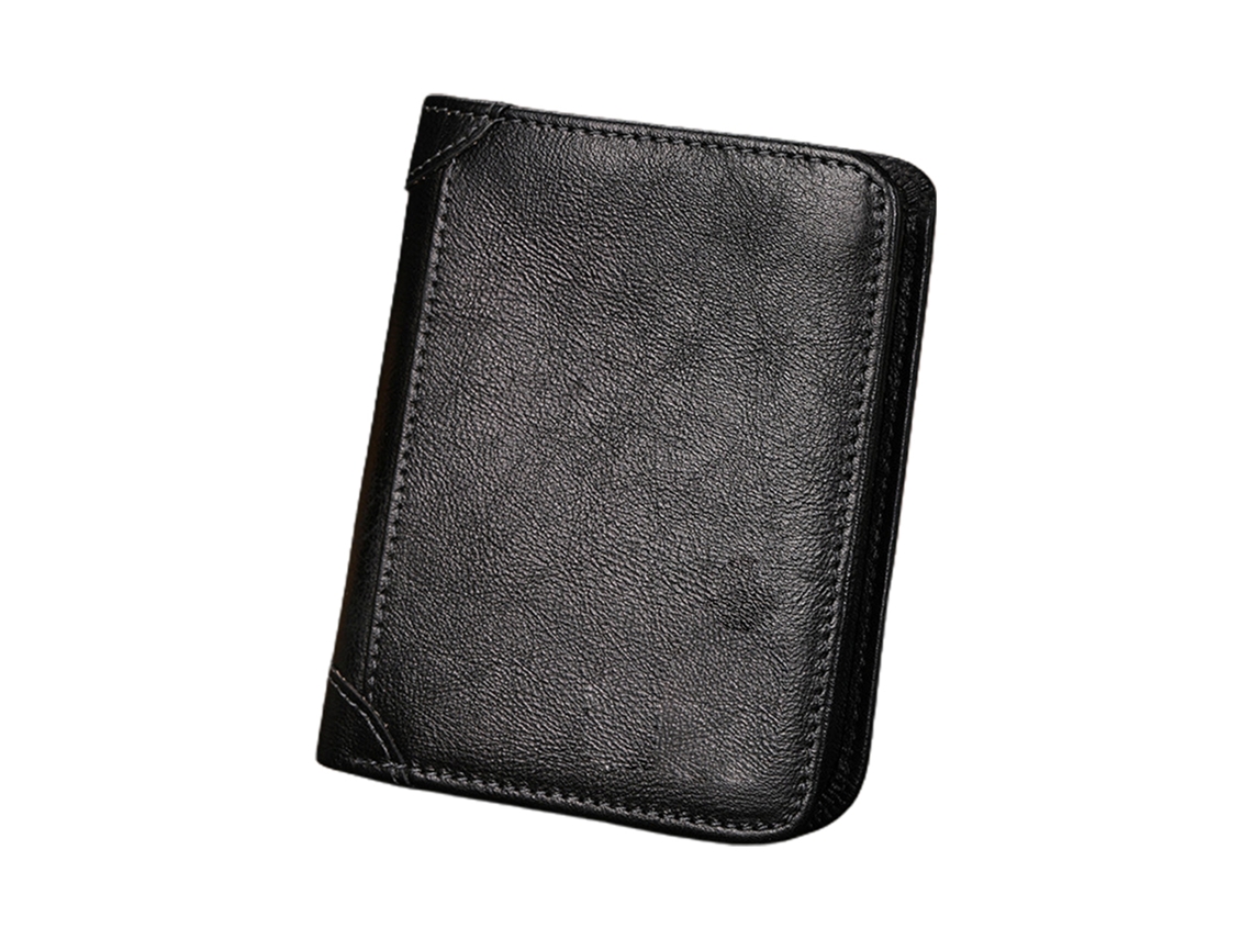 Kklv-cartera Bifold De Couro Autêntico Para Homens Com Grande Capacidade E Bloqueio Rfid Cartão Vintage