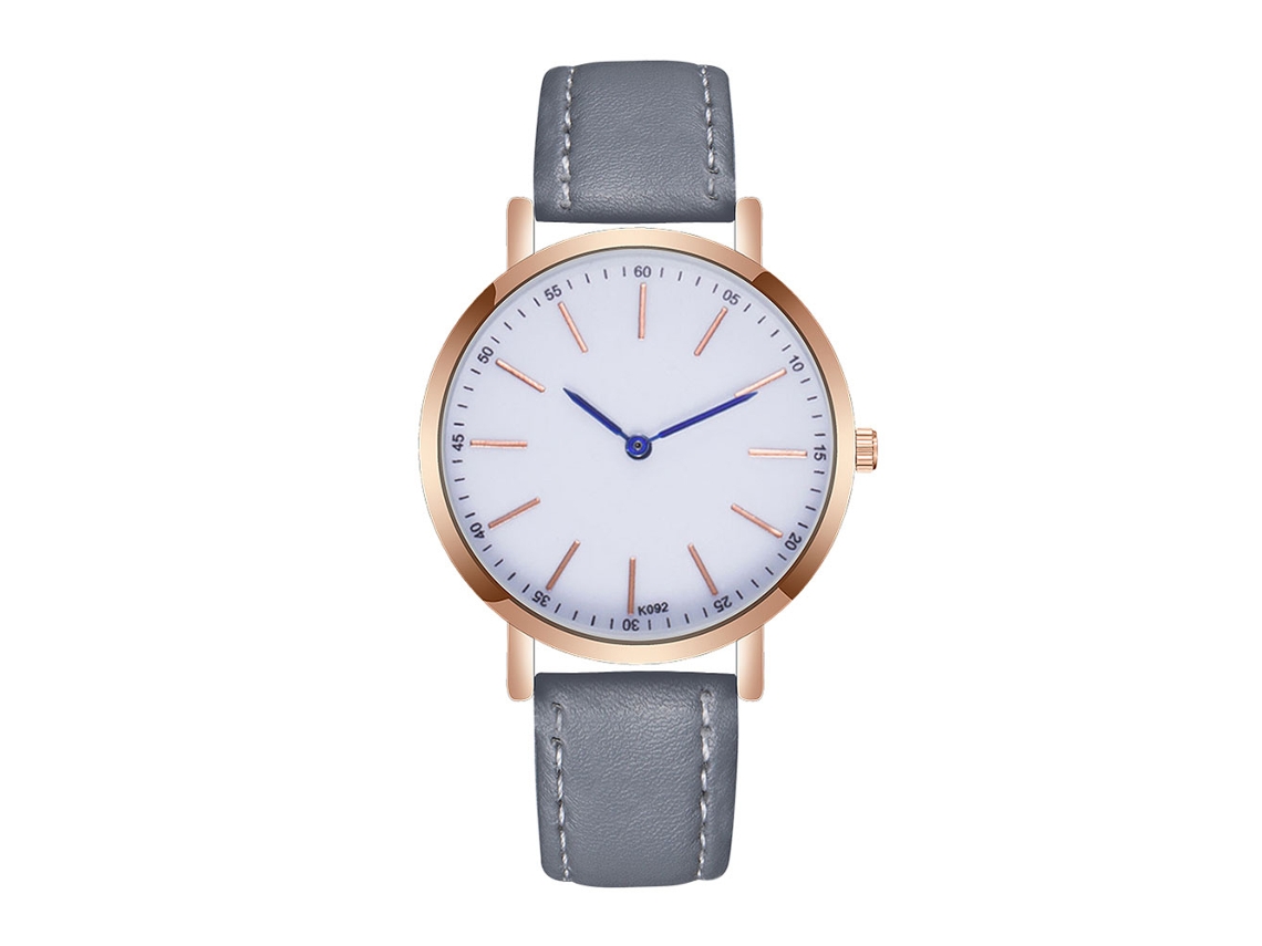 Relógio De Bambu Elegante E Fashion Para Casais Com Pulseira De Couro Pu - Quartz