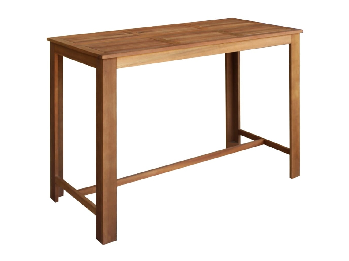 Juego de mesa de bar y taburete de 7 piezas de madera maciza de acacia EXCLUSIVO DE LA CASA