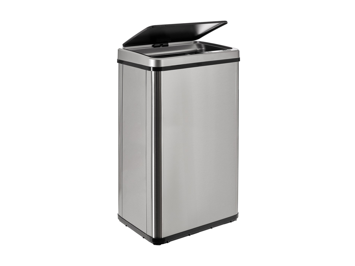 Cubo de Basura Inteligente WELLHOME de 50L con Apertura Automática, Gris, 35,5x26x67,5cm