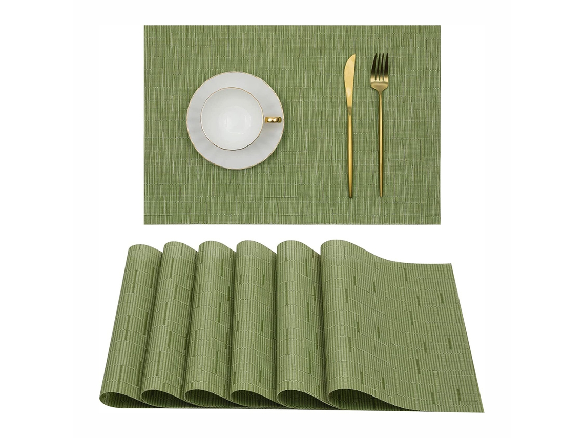 Juego de 6 vajillas de PVC lavables y antideslizantes para cocina TRUYUETY