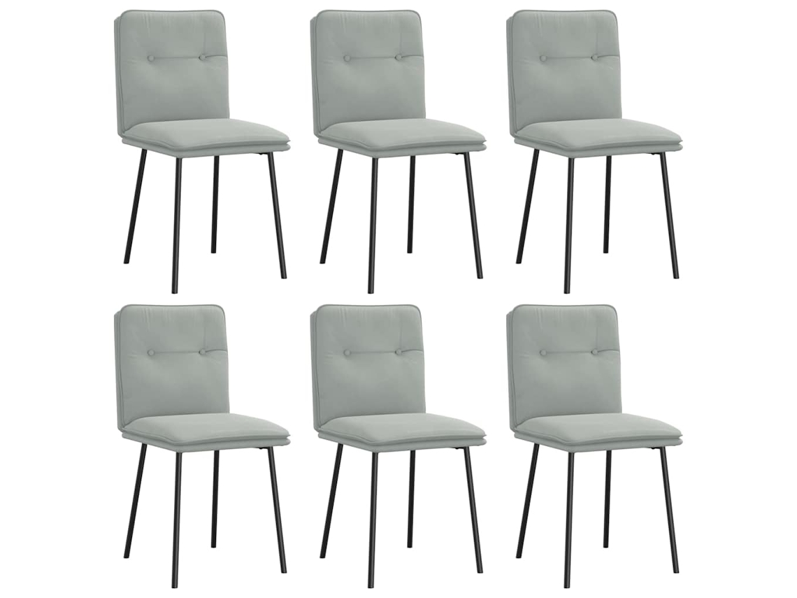 Maison Exclusive - Sillas De Comedor Giratorias 6 Uds Terciopelo Gris Claro