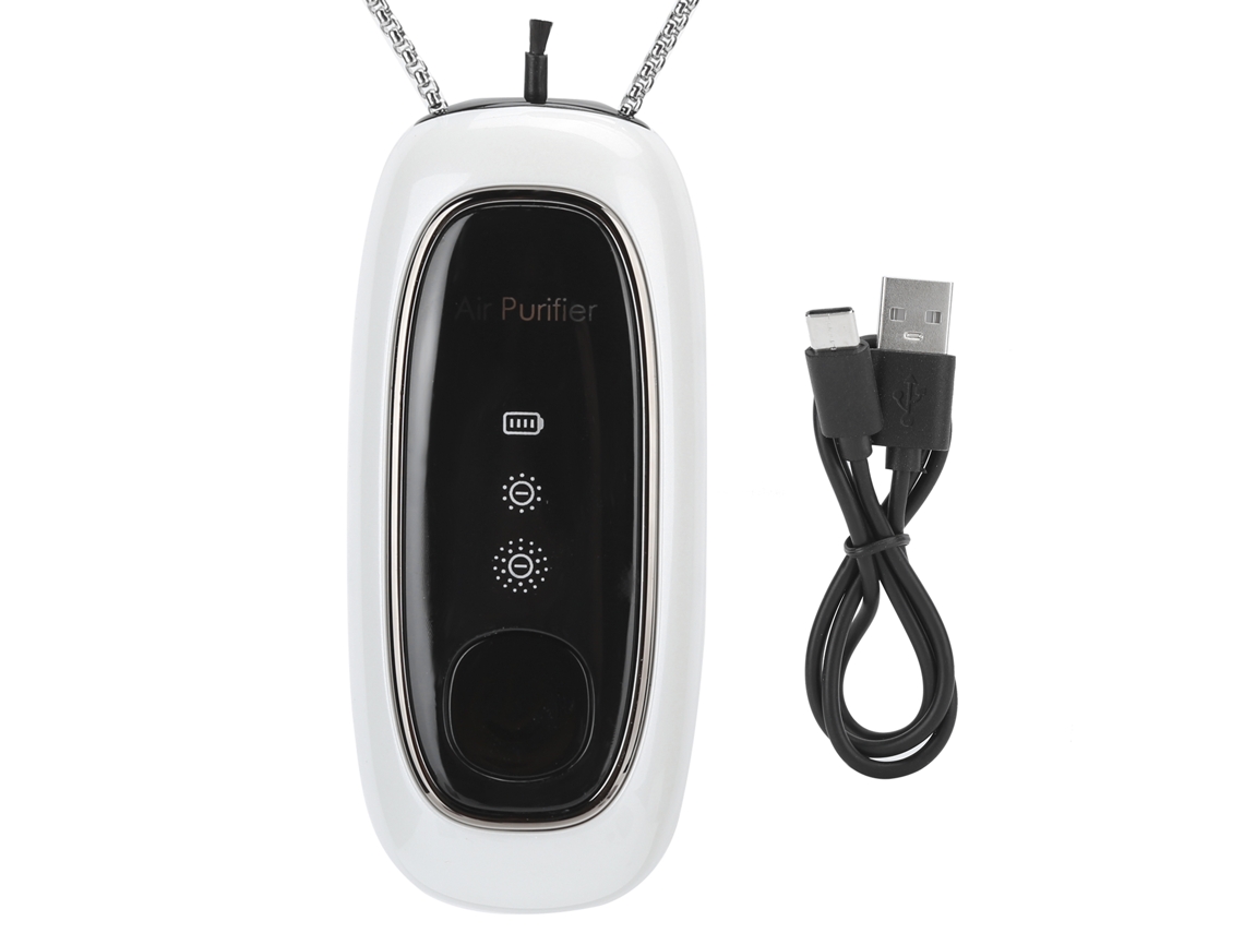 Purificador De Ar Portátil Colocado No Pescoço Mini Íon Negativo Para Crianças Branco Ky100a