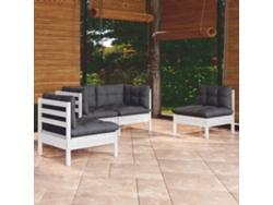Conjunto de jardín de 4 piezas con cojines en pino macizo DKD Home Decor