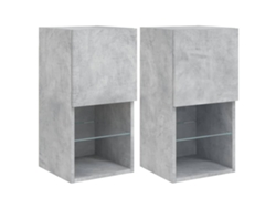 Conjunto 2 Muebles para TV VIDAXL con luces LED gris hormigón (30.5 x 30 x 60 cm)