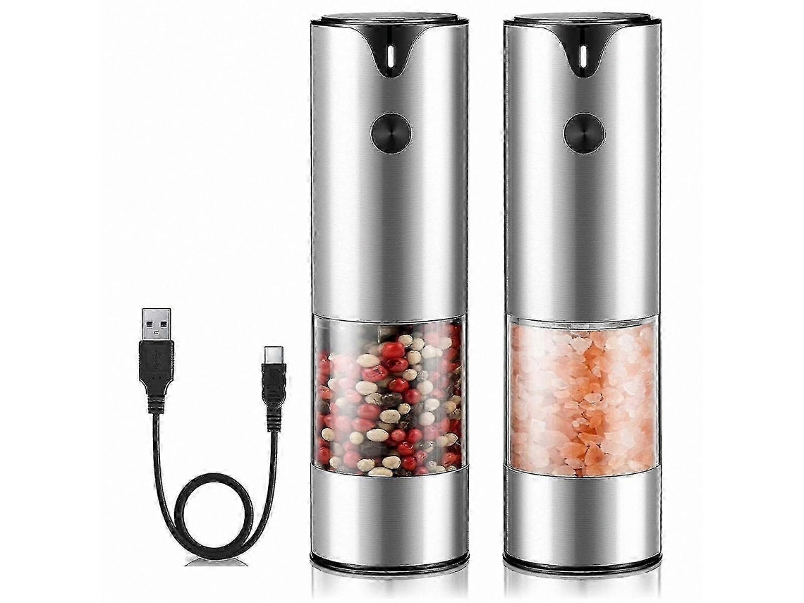 Molinillo de sal y pimienta con ajuste de molienda, molinillo eléctrico recargable para pimienta negra y sal marina, Rosewell