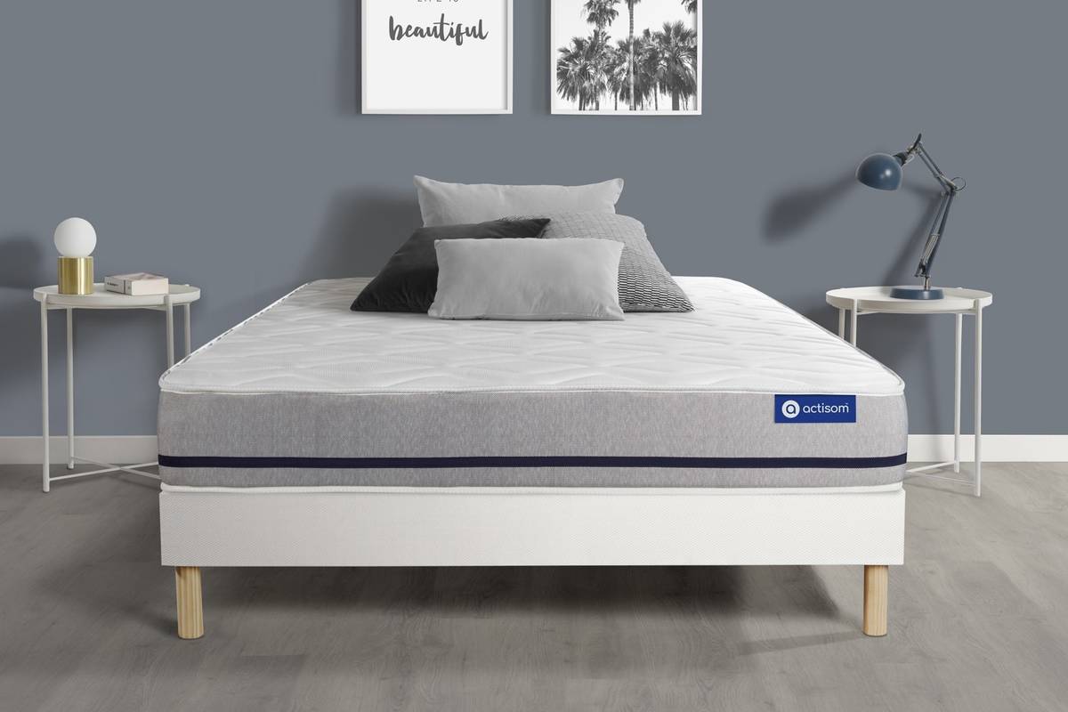 Pack Actiflex Soft 140x210cm somier blanco muelles ensacados conjunto de actisom 140x210 3