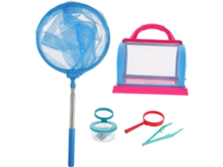 Kit para atrapar insectos para niños y niñas de 3 a 7 años, azul, 5 piezas, lupa, pinzas, caja de recolección, kit de observación CHABERLU