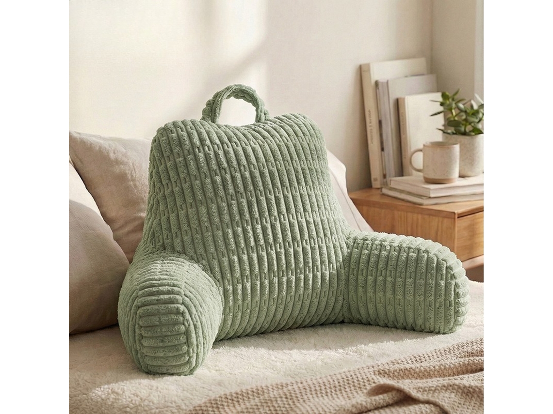 Almohada De Lectura Portátil Con Brazos, Suave Y Cómoda, 60x40x40cm,verde Gertiz