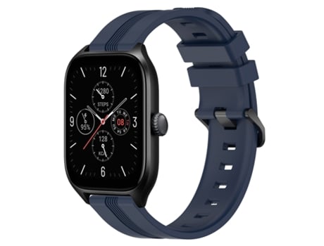 Correa Smartwatch para Amazfit GTS 4 Cóncava Rayada Slicone 20mm (Azul Marino)