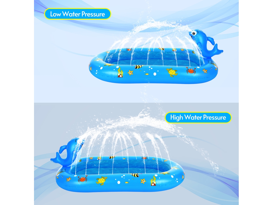 Yncm-parque De Juegos Acuático Para Niños: Colchón De Juegos Con Rociadores Y Piscina De Agua Exterior