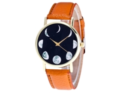 Reloj De Cuarzo Con Correa De Piel Pu Para Parejas Casual Simple Dial Marrón