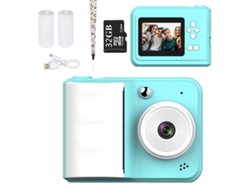 Cámara instantánea HD para niños con impresión, 3 rollos de papel y tarjeta de 32 GB (azul) Specment