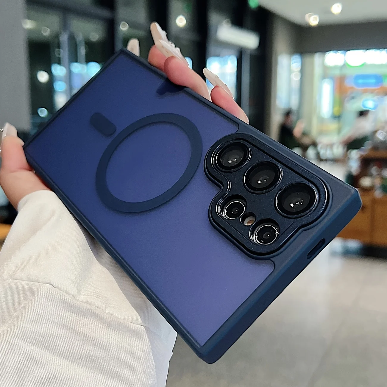 (galaxy A17 Azul Oscuro) Compatible Con Fundas Protectoras Samsung, Admite Carga Inalámbrica Magnética Magsafe.