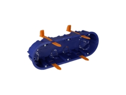Caja De Mecanismos De Tabique Hueco Empotrable Para 3 Elementos Fijado Por Bridas Para Tubo De Hasta Ø25mm Ip20 21,8x7,6x4,6cm