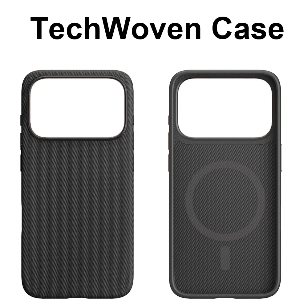 (iphone 13 Pro Negro) Funda Protectora Magnética Tejida Con Soporte Para Carga Inalámbrica Magsafe