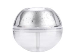 HYMNORA Mini Purificador de Aire para Hogar con Humidificador y Proyección de Luz USB Cristal (Plata)